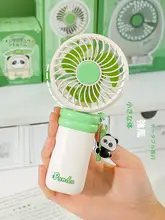 パンダデザインのネックハンドミニ扇風機【静音・ポータブル・充電式】