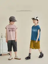 タンクトップ キッズ ボーイズ 英字プリント 薄手 ノースリーブTシャツ トップス 夏