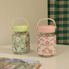 高温対応のガラス製水筒【持ち運び便利・茶水分離機能・おしゃれデザイン】