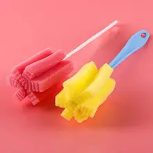 極上の柔らかさのスポンジカップブラシ【耐久性・持ち手付き・グラス洗浄用】