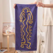 抽象デザインの純綿タオル【吸水性・極上の柔らかさ・洗面用・大人用】