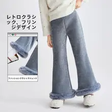 女の子用 加絨コーデュロイロングパンツ【フレアシルエット・カジュアル】（セットアップ対応）