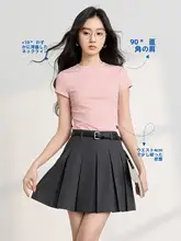 体型を美しく見せる！収腰デザインのグリーンラウンドネックTシャツ【女性用・短袖・春夏向け】