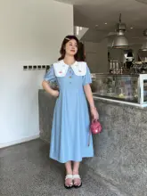 バイカラーのルーズフィットワンピース【レディース・フルスリーブ・梨型・アップル型】（セットアップ対応）