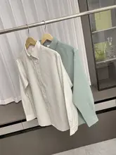 肌触りの良い泡泡纱の長袖シャツ【秋用・快適・通気性】