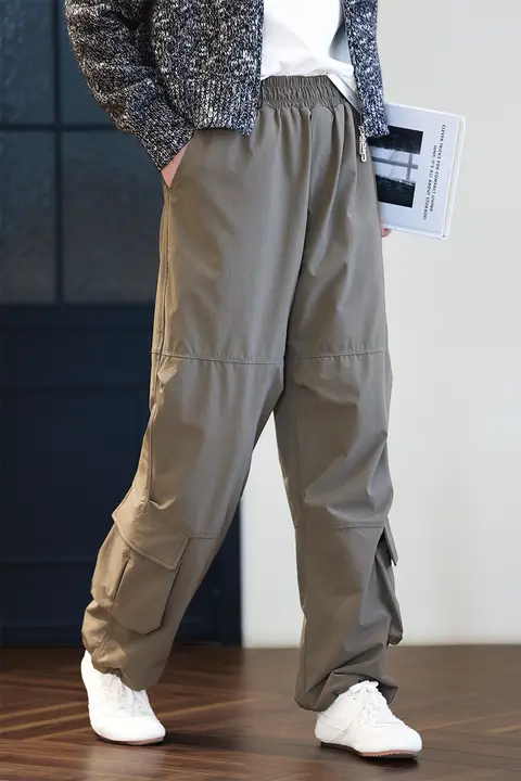 保温効果のある厚手高ウエストストレートパンツ【アウトドア・女性用・冬季・カジュアル】（セットアップ対応）