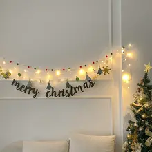 クリスマスガーランド フェルト クリップ付き フォトウォール パーティー飾り付け ツリー飾り