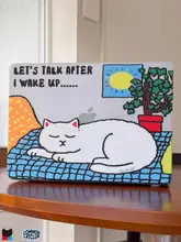 猫デザインのマット仕上げMacBook用保護カバー【オリジナルアート】