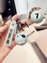 数字7デザインのビリヤードキーホルダー【クラブ周辺アクセサリー・スナップ付き】