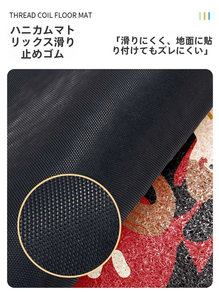 可愛らしい赤いリンゴ形の玄関マット：毛糸風デザインで防滑性と抗汚性を両立