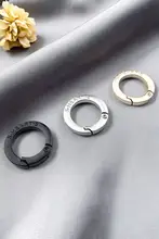 高級金属製 小型丸型フック付きスマホストラップ【単開口・スプリングリング・キーリング・バッグアクセサリー】