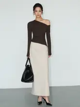 高級感ある厚手ストレートシルエットスカート【レディース・Aライン・中長丈・秋冬用】