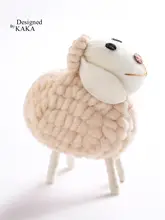 北欧風デザイン ピンク調ウール製手作りお団子頭クリエイティブ人形置物