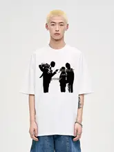 ユニークキャラクター プリント メンズ 半袖Tシャツ【コットン・夏用・ヒップホップスタイル】
