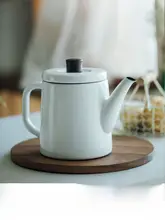 ホワイトエナメル製ケトル【家庭用・直火・IH対応】
