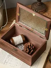 木製 サクラの花 ガラス製ジュエリーボックス【レトロデザイン・化粧品収納・デスクトップ用】