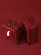 結婚用 キャリーケース【赤色・プレミアム素材・ロック機能付き】（セットアップ対応）