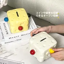 陶製の貯金箱【クリエイティブなインテリア・コイン収納可・贈り物にも最適】