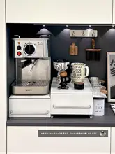 カフェコーナーをリフォーム！テーブル上の引き出し付きコーヒーカップ収納棚【コーヒーメーカー置き台】