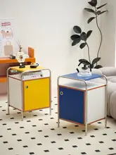 ベッドサイドテーブル ベッドルーム モダン シンプル ステンレス ストレージキャビネット