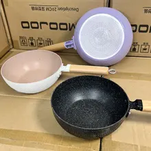 麦飯石製の小型サークル鍋【ノンスティック・ガス・IH対応・深型】