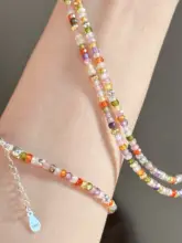 カラフルな夏のブレスレット【虹色ヘ石・デザインアクセサリー】