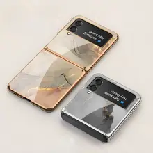 Samsung Galaxy Z Flip 6用 ガラス電鍍製保護ケース【おしゃれなプリント・折りたたみ式・男女兼用】