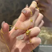 高級感溢れる葫蘆デザインネックレス【18k金・女性用・トレンドデザイン・鎖骨チェーン】