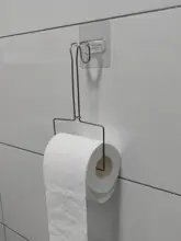 穴あけ不要のステンレス製トイレットペーパーラック【スクエアデザイン・収納に便利】
