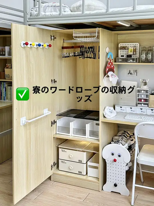 クローゼット収納ボックス【整理整頓に最適・分割仕切り・ハンガー付き】