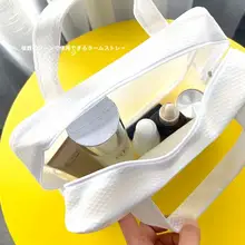 母鶏デザイン EVA製 防水化粧ポーチ【ホワイト・旅行用・洗面用・小物収納】