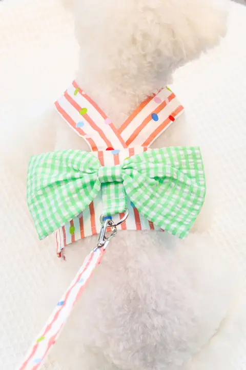 ペット用 胸部ハーネス付きリード【夏用・薄手・犬用・デザイン】