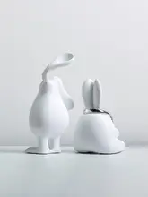 うさぎの置物 インテリア雑貨 長耳うさぎ かわいい 上品 おしゃれ リビング 子供部屋 モデルルーム デコレーション「Dnnni」