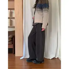 デザイン性のあるチェック柄のバナナパンツ【ウエストゴム・秋用・カジュアル】