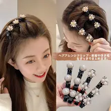 編み込みデザインのヘアクリップ【前髪用・女性用】（セットアップ対応）