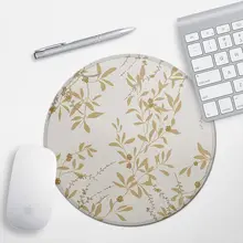 おしゃれな植物デザインの円形防水マウスパッド【厚手・滑り止め・デスクマットとしても使用可】