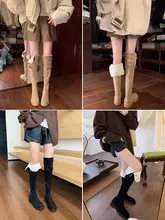 羊羔毛のオーバーザニーブーツ【暖かい・女性用・2wayデザイン】