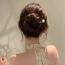 パールU型ヘアピン【日常・通勤用・お団子ヘア対応・高級感】