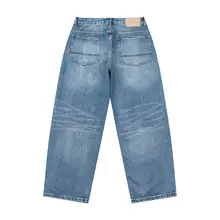 自然洗いの手作りクラッシュデニムパンツ