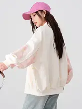 レトロ風ベースボールジャケット【春秋用・ゆったりデザイン・カジュアル】