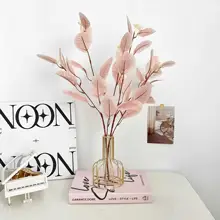 フェイク植物 カラフルユーカリの葉 ダイニングテーブル リビング ガラス花瓶 デコレーションオブジェ