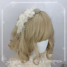 エレガントなパール付きロリータ風ヘッドバンド【手作り・花モチーフ・アクセサリー】