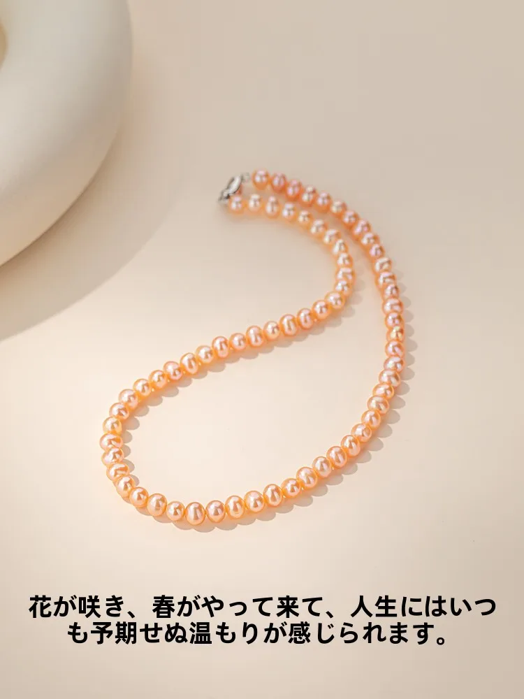 長めのネックレス レディース おすすめモデル：淡水パールネックレス【純銀・ロングネックレス・鎖骨にかかるデザイン】