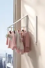 壁掛け三角ハンガー【伸縮式・折りたたみ・省スペース】