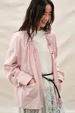 ラフなシンプルデザイン！抗しわ長袖シャツ【ラウンドネック・ドレープ付き・フィット】