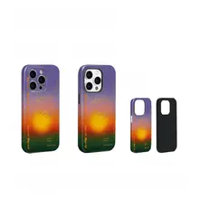 日没の山海をテーマにしたiPhone用ケース【デザイン性の高いアート風・個性的・軽やか】