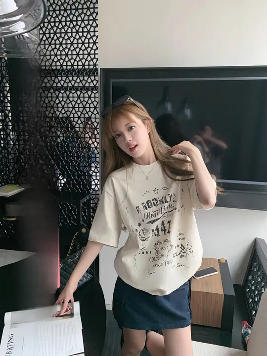 優しい色合いのクルーネック半袖Tシャツ【ビンテージ風・ゆったりタイプ・コットン100%】