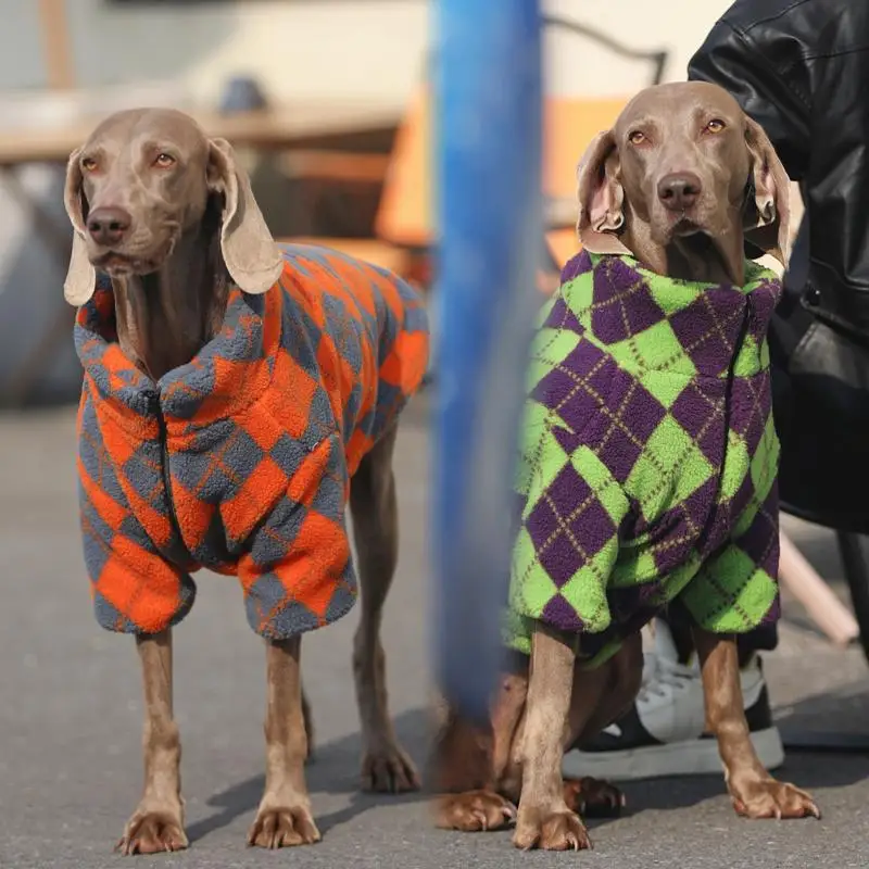 中大型犬用コットンボア冬服：厚手羊羔毛で冬の外出を快適に
