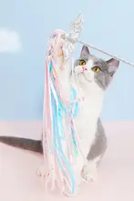 猫用おもちゃ クリスマスベル付きフェアリースティック【耐噛性・長い棒・猫の解消】