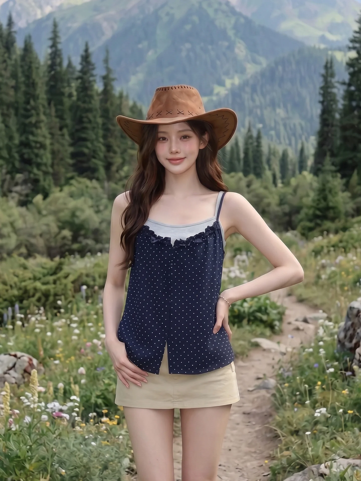 よそ行きの服で夏のスタイルを変えるには？韓系ドット柄キャミソールが解決する3つの課題